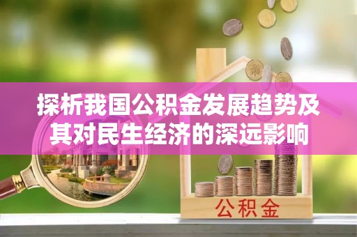 芦竹探析我国公积金发展趋势及其对民生经济的深远影响
